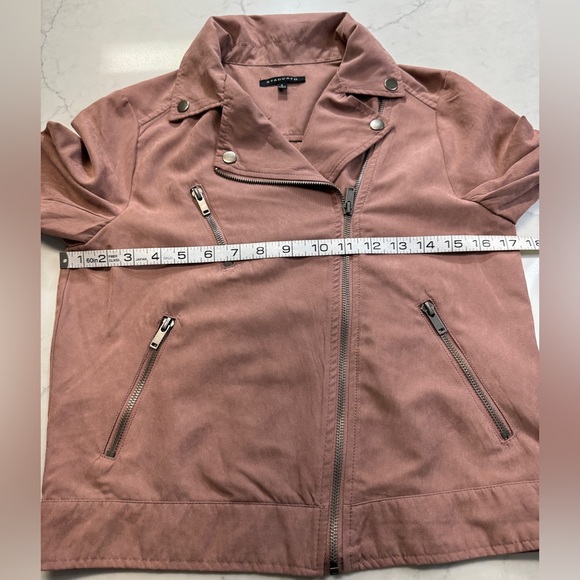 Staccato Mauve Faux Leather Women’s Moto Jacket Size Small - Picture 5 of 9